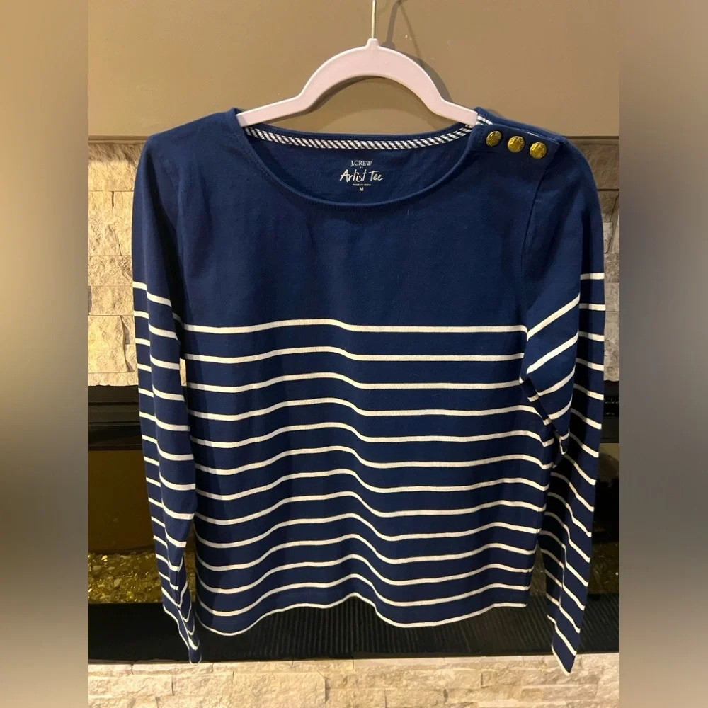 J Crew Medium nautical cotton long sleeve shirt